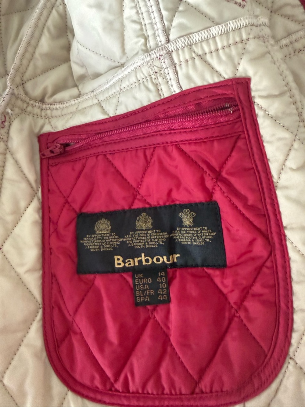 Barbour Quilted Jacket in Raspberry - Picture 2 of 4